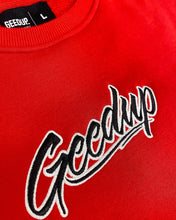 Load image into Gallery viewer, Geedup OG Script Crewneck in Red and Black (2022)