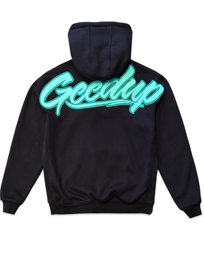 Geedup OG Script Hoodie in Navy and Teal (2025)