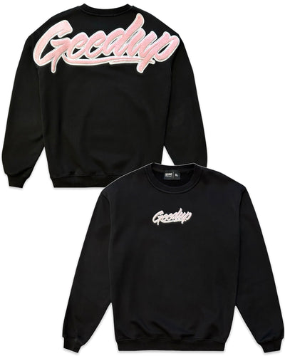 Geedup OS Script Crewneck Black/Pink (2024)
