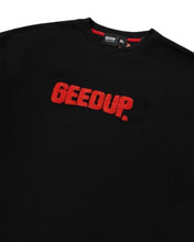 Load image into Gallery viewer, UNRELEASED Geedup PFK Play For Keeps Cursive T-Shirt in Black and Red (2026)