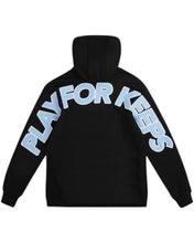 Load image into Gallery viewer, Geedup PFK Play for Keeps Hoodie in Black and Baby Blue (2023)