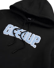 Load image into Gallery viewer, Geedup PFK Play for Keeps Hoodie in Black and Baby Blue (2023)