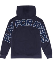 Load image into Gallery viewer, Geedup PFK Play for Keeps Hoodie in Navy and Blue (2022)