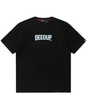 Load image into Gallery viewer, Geedup  PFK Script T-Shirt Black and Blue (2025)