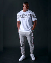 Load image into Gallery viewer, Geedup PFK Script T-Shirt in White and Grey (2023)