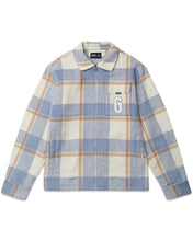 Load image into Gallery viewer, Geedup Play for Keeps PFK Flannel Jacket in Light Blue Cream White (2025)