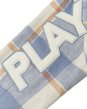 Load image into Gallery viewer, Geedup Play for Keeps PFK Flannel Jacket in Light Blue Cream White (2025)