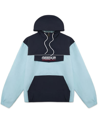 Geedup Sportsman Quarter Zip Anorak in Navy Sky Blue (Online)