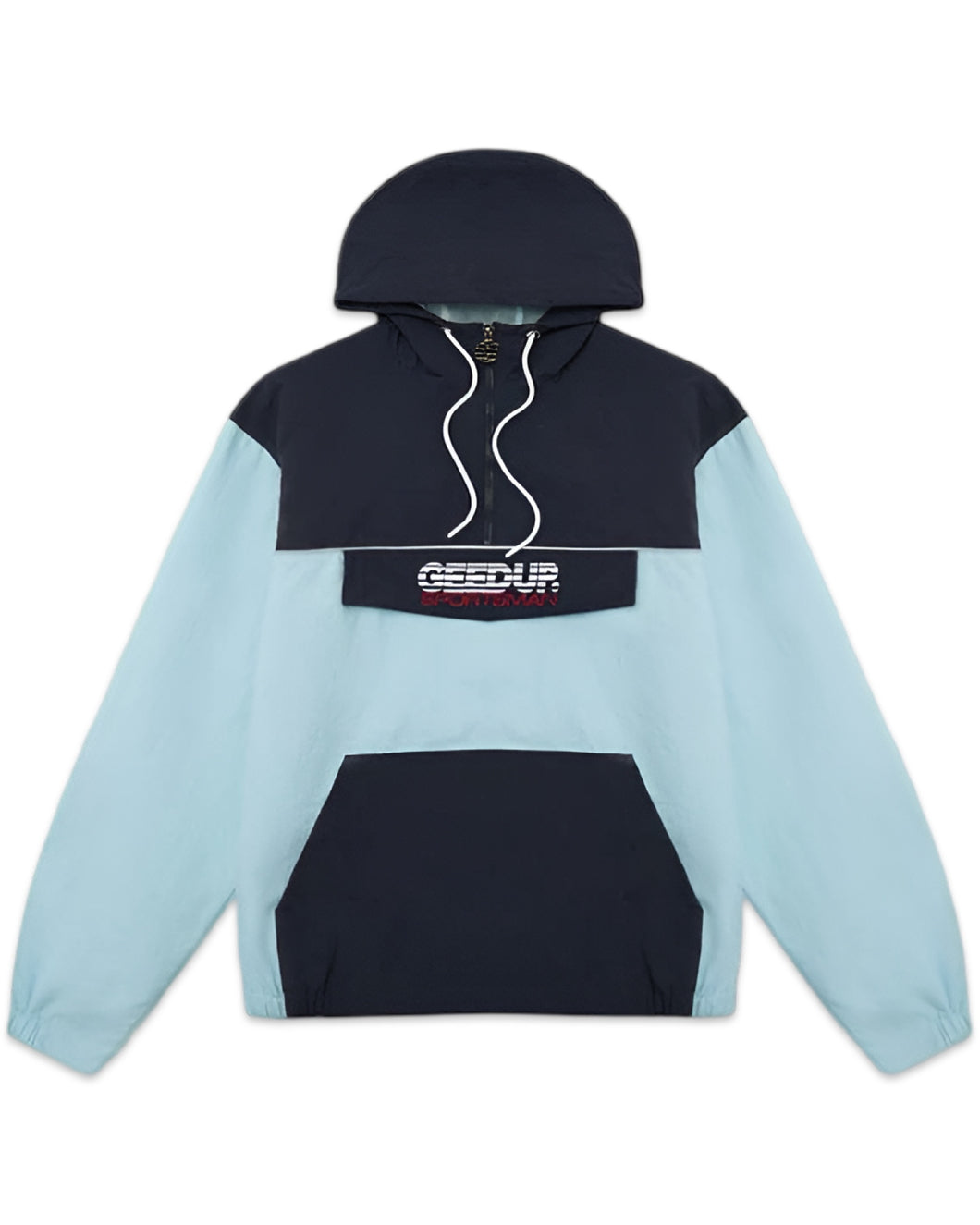 Geedup Sportsman Quarter Zip Anorak in Navy Sky Blue (Online)