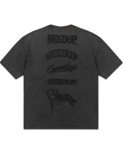 Load image into Gallery viewer, Geedup Stacked Logo T-Shirt in Vintage Washed Black (2024)