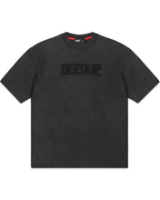 Load image into Gallery viewer, Geedup Stacked Logo T-Shirt in Vintage Washed Black (2024)
