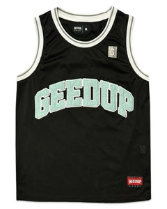 Geedup Team Logo B-Ball Jersey in Black and Teal (2021)