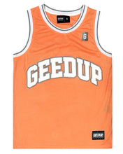 Load image into Gallery viewer, Geedup Team Logo Basketball Jersey in Peach Orange (2021)