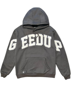 Geedup Team Logo Hoodie in Asphalt Grey and White (2023)