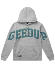 Load image into Gallery viewer, Geedup Team Logo Hoodie in Grey in Aqua Green (2022)
