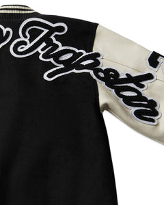 Geedup x Trapstar Letterman Jacket Black White and Grey (2025)