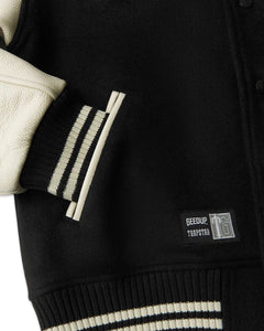 Geedup x Trapstar Letterman Jacket Black White and Grey (2025)