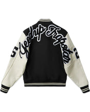 Load image into Gallery viewer, Geedup x Trapstar Letterman Jacket Black White and Grey (2025)