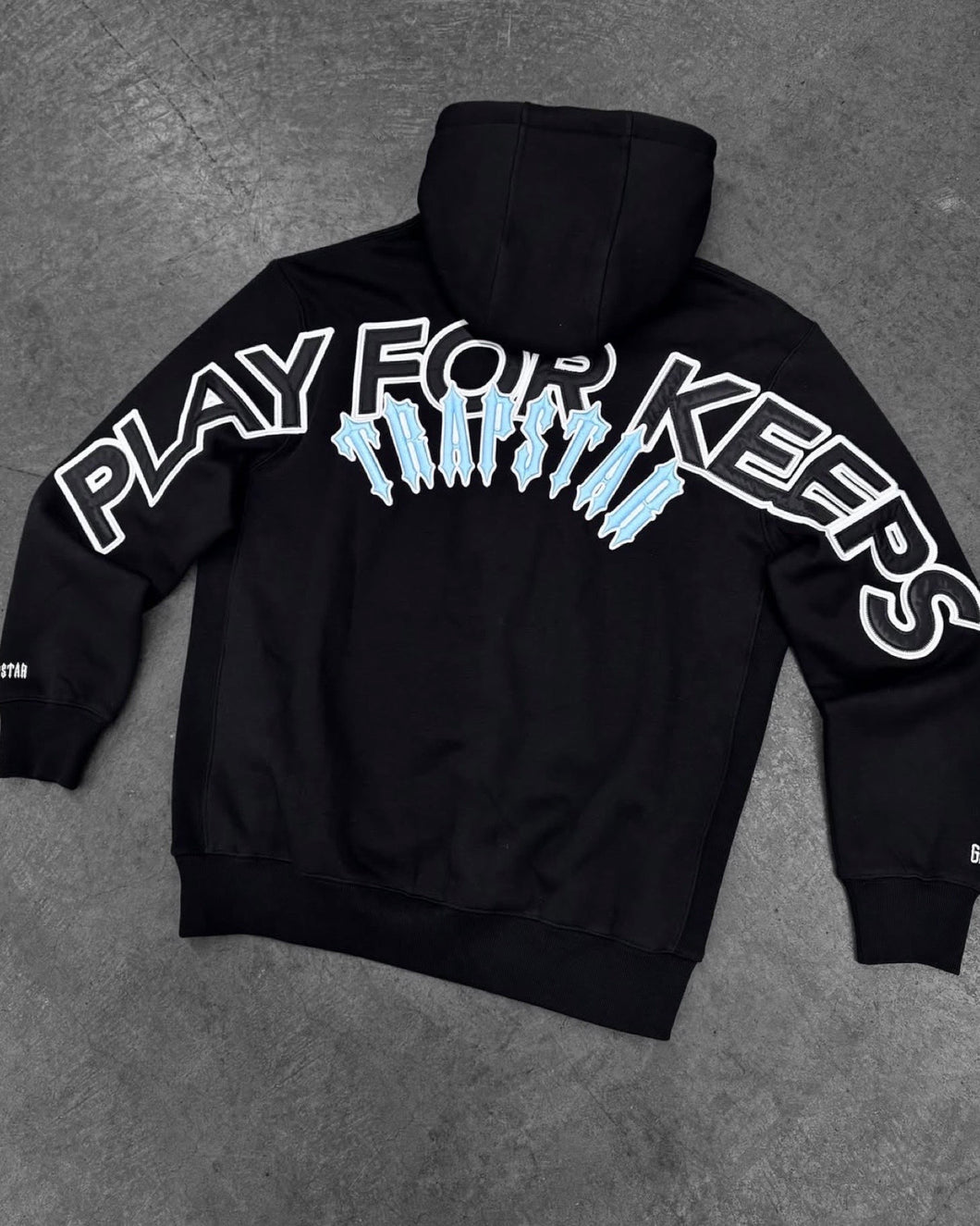 Geedup x Trapstar PFK Irongate Hoodie Black and Cool Blue (2025)