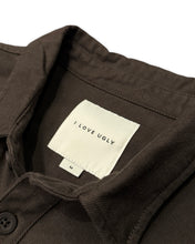 Load image into Gallery viewer, I Love Ugly Twill Long Sleeve Overshirt in Brown