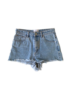 Abrand High Relaxed Denim Shorts in Blue ⏐ Size 10