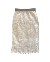Load image into Gallery viewer, Flannel High Waist Pencil Skirt Lace White ⏐ Size 0