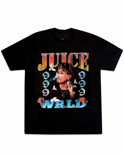 Juice WRLD Retro All The Fame Short Sleeve T-Shirt in Black ⏐ Size S