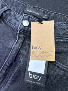 High Waisted Tapered Charcoal Denim Jeans ⏐ Size 10