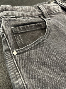 High Waisted Tapered Charcoal Denim Jeans ⏐ Size 10