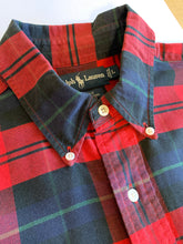 將圖片載入圖庫檢視器 Ralph Lauren Vintage Polo Bear Long Sleeve Shirt Plaid ⏐ Size XL