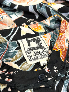 Jaase Black Print Anita Oversized Button Shirt ⏐ Size XS