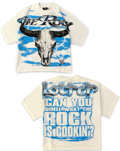 WWE x Loiter The Rock Vintage Short Sleeve T-Shirt Off White