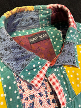 Load image into Gallery viewer, Naf Naf Vintage Patchwork Colour Block Short Sleeve Shirt ⏐ Size M