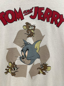 Tom and Jerry Hanna Barbera Vintage Short Sleeve T-Shirt White ⏐Fits L/XL