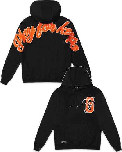 Geedup PFK Play For Keeps Script Hoodie Black and Orange (2025)