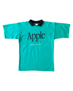 Apple Computers Vintage 90's Spellout Short Sleeve T-Shirt with Collar ⏐ Size M/L