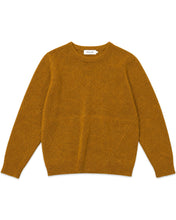 Load image into Gallery viewer, Shop this Indi &amp; Cold textured knit jumper in mustard, size L. Soft recycled polyester, acrylic, wool and elastane blend with ribbed trims. Excellent preowned condition from Bisy Fremantle with Australia-wide shipping.
