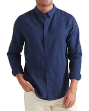Load image into Gallery viewer, JAG Linen Long Sleeve Button Down Shirt in Blue