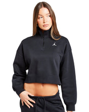 Load image into Gallery viewer, Jordan Brooklyn Fleece Quarter Zip Cropped Jumper Black