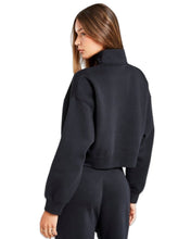 Load image into Gallery viewer, Jordan Brooklyn Fleece Quarter Zip Cropped Jumper Black