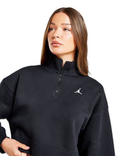 Load image into Gallery viewer, Jordan Brooklyn Fleece Quarter Zip Cropped Jumper Black