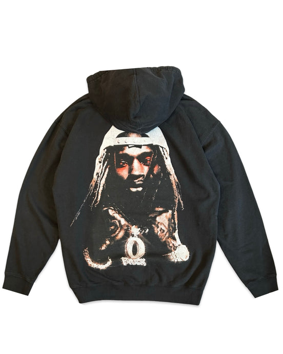 King Von Demon Hoodie Official Merchandise in Washed Black