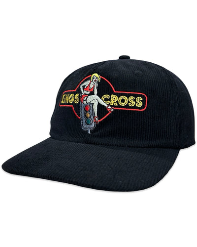Kings Cross Corduroy Snapback Hat in Black