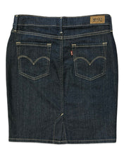 將圖片載入圖庫檢視器 Levi&#39;s Denim Pencil Skirt in Dark Navy Blue Denim