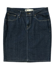 將圖片載入圖庫檢視器 Levi&#39;s Denim Pencil Skirt in Dark Navy Blue Denim