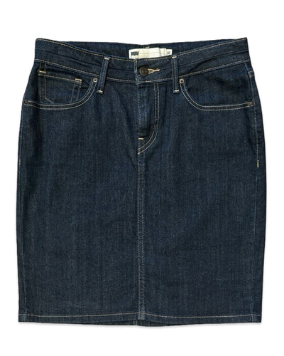 Levi's Denim Pencil Skirt in Dark Navy Blue Denim