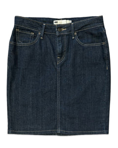 Levi's Denim Pencil Skirt in Dark Navy Blue Denim