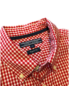 Tommy Hilfiger Short Sleeve Button Shirt in Red Check