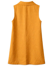 Load image into Gallery viewer, Madison The Label Mustard Sleeveless Linen Double Breasted  Blazer Dress