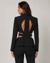 Load image into Gallery viewer, Misha Collection Cutout Open Back Blazer in Black